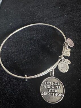 Alex and Ani Charity By Design Marathon Quote Expandable Bangle Bracelet
